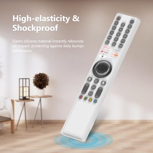 Image of Silicone Remote Cover for Xiaomi Mi TV 2025 Model Remote, Black, Diamond Textured, Precision Button Holes (White, XIAOMI TV 2025)