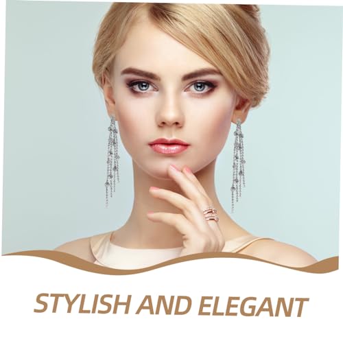 Joyas de pendientes colgantes y collar de plata GALPADA para vestidos de boda 3