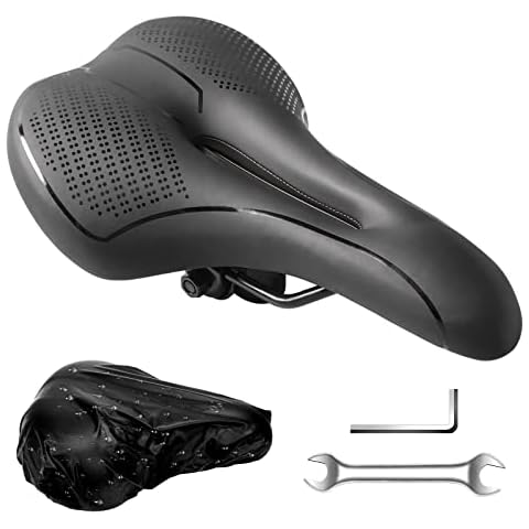Homoto Mountainbike-Sattel Fahrrad MäNner Und Frauen KöNnen Bequemen Und Atmungsaktiven Hohlen Design-Sattel Mit Wasserdichter Abdeckung BMX/Renn/Mountainbike/Emtb/GeläNderad Verwenden Cover