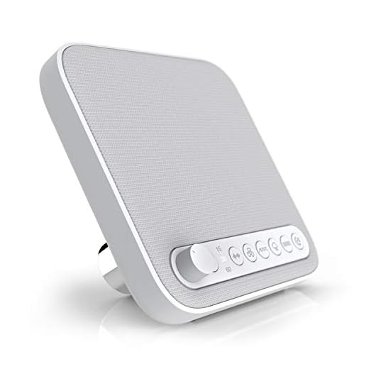 Pure Enrichment® WAVE™ Premium Sleep Therapy Sound Machine with USB Charger - Seamless Looping with 6 Soothing All-Natural Sounds, & Auto-Off Timer - Easily Portable for Travel (White) Patented Design