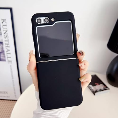 Image of MIDOS Back Cover Compatible with Samsung Z Flip 6 Case Liquid Silicone Full Protection Shock Proof Back Cover for Samsung Galaxy Z Flip 6 (Black)