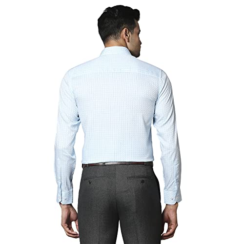 Image of Raymond Cotton Light Petrol Formal Shirt for Men