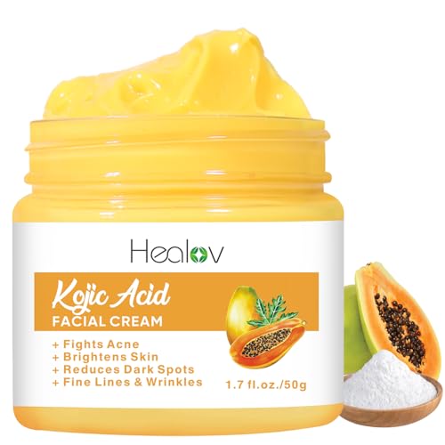 Kojic Acid Cream – Skin Brightening Cream for Age Spots, Hyperpigmentation, Intimate Areas – Dark Spot Remover, Reduces Acne, Scars, and Evens Tone – Kojic Acid Lotion for Brighter, Glowing Look