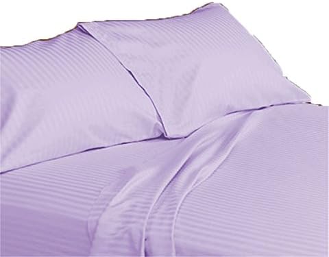 Egyptian Quality 100% Cotton 800 Thread Count 1 PC Fitted/Bottom Sheet Fit Upto 20" inches Extra Deep Pocket Stripe (Twin XL-Peach).