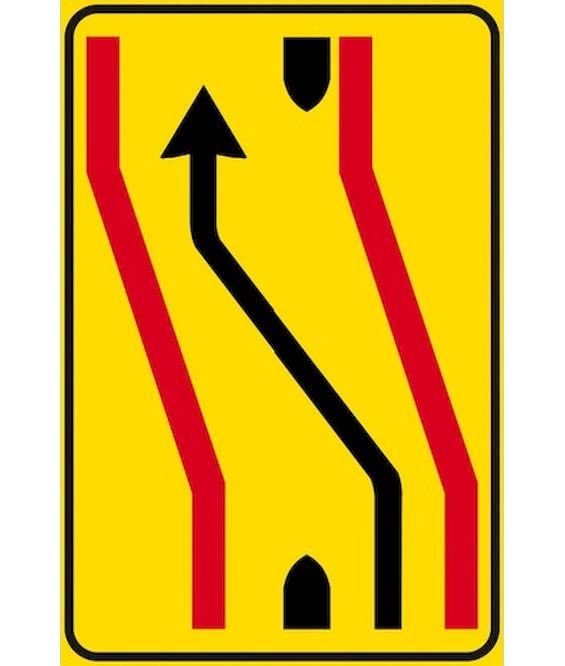 CARTELLO IN LAMIERA SCATOLATA RETTANGOLO 60X40 cm - segnalazione carreggiata chiusa - SEGNALE CATARIFRAGENTE CON CAVALLETTO (CARTELLO)