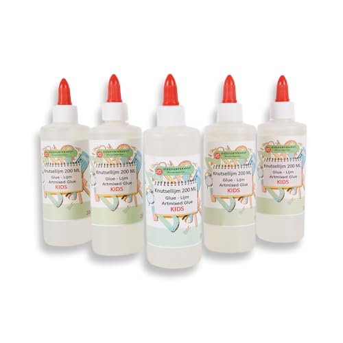 Colle loisirs transparente 5 pièces pour bricolage enfant et fournitures créatives 200ml