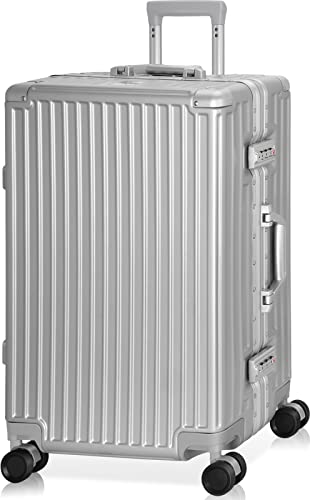 AnyZip Aluminium Frame Hard Shell Suitcase 24In Silver