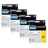4-Pack Compatible Industrial Rhino Label Tapes Replacement for DYMO 18484 Permanent Polyester Label Tapes for DYMO Rhino 5200 4200 6000 5000 Label Maker and More, Black on White, 3/4
