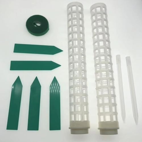 NiuLumea Poste de soporte para plantas de interior para plantas de interior, columna de musgo con estaca y lazos para plantas, juego de 2 unidades, color blanco, Monstera, Pothos, Ivy