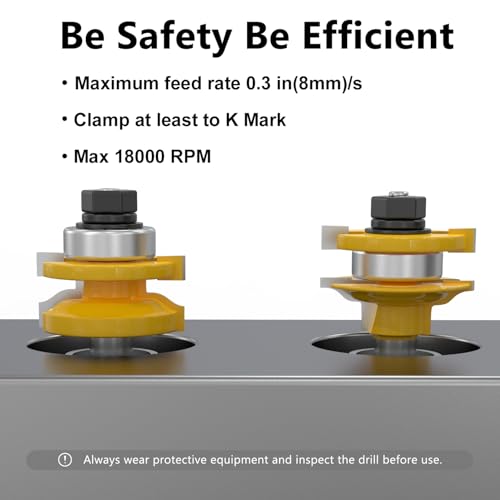 Image of Newdeli 3Pcs Raised Panel Router Bits 1 /2 inch Shank Cabinet Door Router Bit Set (Tenon Cutter Diameter: 1-5 /8 inch) Ogee Rail and Stile Router Bits Tongue and Groove Router Bit Set Woodworking Tools