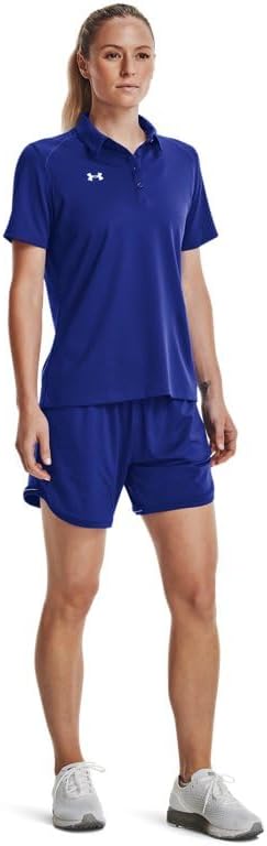 Under Armour Women's Tech Team Polo Apparel - Sweat Wicking MDT Royal-White