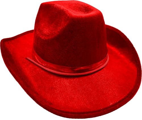 Adult's Red Velvet Cowboy Hat Costume Accessory
