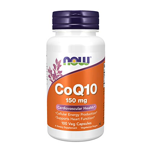 NOW Supplements, CoQ10 150 mg, Pharmaceutical Grade, All-Trans Form produced by Fermentation, 100 Veg Capsules