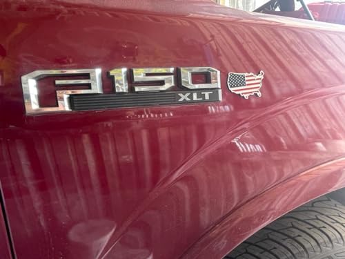 Image of United States-Shaped American Flag Patriotic Emblem Decal for Silverado, Suburban, Tahoe, Sierra, F150 - Badge to Show Support for Our Troops and Never Forget 9 /11