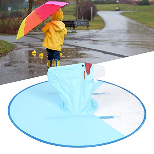 Image of Portable raincoat, umbrella hat with hood, dark blue, light blue, for kids girls boys(Light blue)