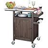 Coolbebe movable outdoor table solid wood grill car for outside portable outdoor grill car table with stainless steel top spice rack portable outdoor cooking table with storage  urban country home decor