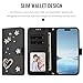 Ymyhyuxi Wallet Case for Oppo Reno 15 Pro mini 5G, Leather Flip Cover with Pearl Heart and Flower Design Cover, Card Slots and Photo Pocket, Magnetic Closure with Wrist Strap Black.