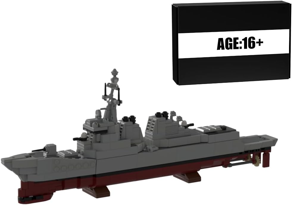 1/485 Scale USS Oscar Austin DDG-79 Naval Destroyer Building Blocks Kit, 523PCS Military Warship Set for Adult Collectors, Navy Themed Office Display, Gift for Military Enthusiasts