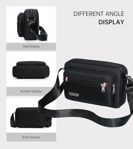 Men's Nylon Single Shoulder Bag Business Casual Crossbody Sling Bag Durable Lightweight for Work Travel4