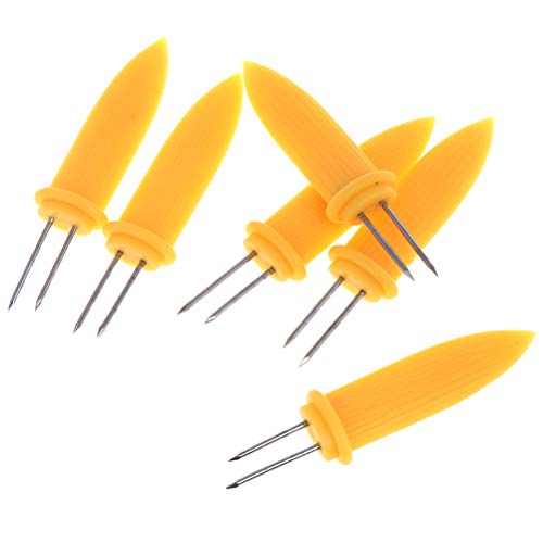FADACAI 6 Pcs Corn Barbecue Pin Corn Holders Skewers Pin Fork Perfect for Home Cooking and BBQ
