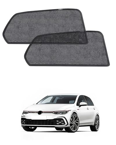 Lot de 2 Pare-Soleil de Voiture pour VW Golf 8 (2020-2025) pour fenêtres latérales arrière, Respirants, Protection UV et Isolation Thermique, Double Effet de...