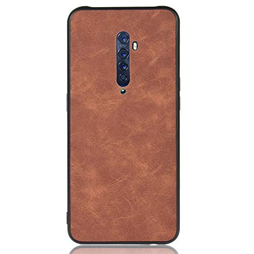 XMTON Funda Compatible con OPPO Reno2 6.5",PU Cuero Trasera Cubierta + Suave TPU Marco Ultra Delgado Backcover Anti-Rasguños Protección Caso Case para OPPO Reno2 Smartphone (Marrón)
