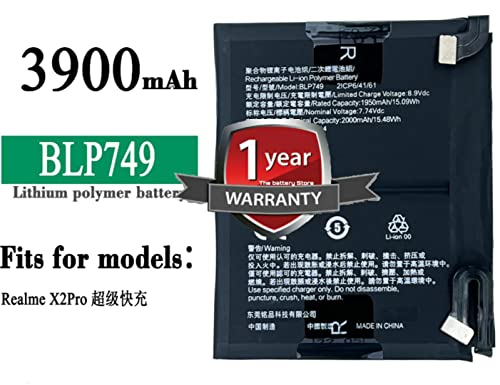 Image of THE BATTERY STORE Orignal BLP749 Battery Compatible for Oppo Realme X2 Pro, RMX1931 Battery with 1 Year Warranty and high Battery Backup. Carefully Check Your Model and Purchase (BLP749)