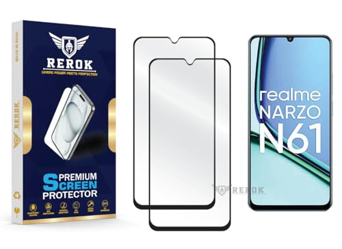 Image of Gorilla Tempered Glass Screen Protector Compatible with Realme Narzo N61 [Pack of 2] | Edge-to-Edge, Bubble-Free, Case Friendly, Easy Installation Kit