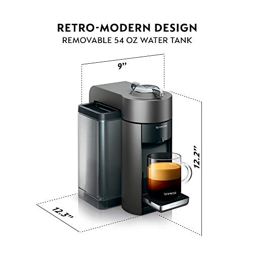 Nespresso Vertuo Coffee and Espresso Machine by De'Longhi,54 oz, Titan,Gray