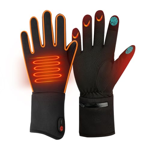 Qsocksy Heated Gloves for Men & Women - 2200mAh Battery, 3 Heating Levels, Overheat Protection...