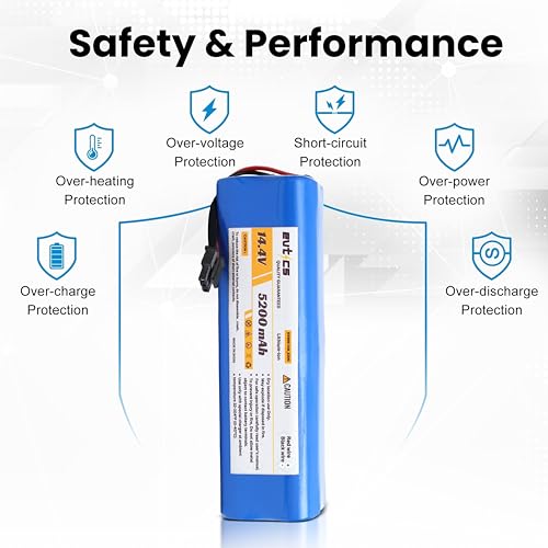 Image of 14.4V 5200mAh Li-ion Replacement Battery for Eufy RoboVac X8, X8 Hybrid & X8 Hybrid White - High Capacity 74.88Wh Rechargeable Vacuum Cleaner Battery