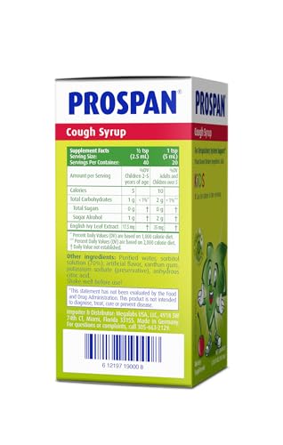 Image of Prospan /Abrilar Kids Cough Syrup + Mucus with Proprietary Ivy Leaf Extract EA575 - Soothes Cough, Mucus Relief, No Sugar, Non-Drowsy, Alcohol-Free, Drug-Free - 100 mL