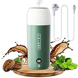 THIRMO Elektrischer Reise Wasserkocher - 5-Wege Temperaturregler - Mini Edelstahl Kettle mit LED-Anzeige - Leiser Heißwasserbereiter/Teekocher - Modernes Haushaltsgerät in Grün für Tee & Kaffee