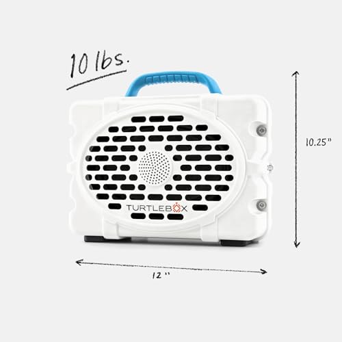 Image of Turtlebox Original Gen 3: Portable Outdoor Bluetooth Speaker - Ultra-Loud (120dB), Waterproof (IP67), Rugged, Impact-Resistant, 3-Day Battery | Party Mode Unlimited Pairing Stereo, White /Electric Blue