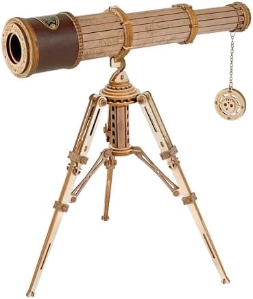 ROKR 3D Wooden Puzzles Retro Telescope Model Kits with Tripod - 3X Magnification Lightweight Portable Monocular Gifts for Adutls