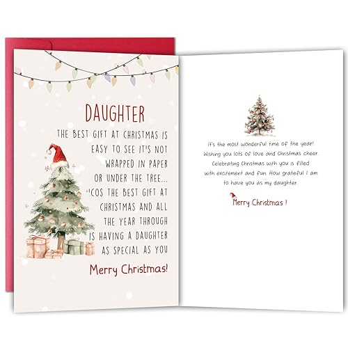 Bewoow Merry Christmas Card for Daughter From Mom Dad Z`^zf[O[eBOJ[h n[gtFgbZ[Wt NX}XJ[h ȏ̎qeB[Al̖ւ̃MtgɁB