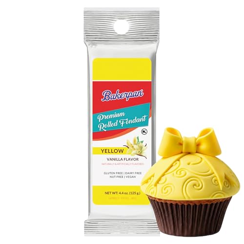 Bakerpan Premium Rolled Yellow Fondant for Cake Decorating, ...