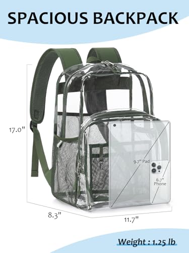 Image of Clear Backpack for School, Heavy Duty Transparent Bookbag