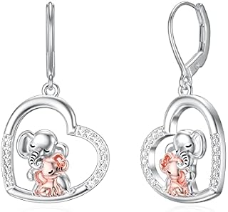 Elephant/koala/Fox Leverback Earrings for Women Girls Sterling Silver Cute Animals Earrings Mother Daughter Jewellery Gift