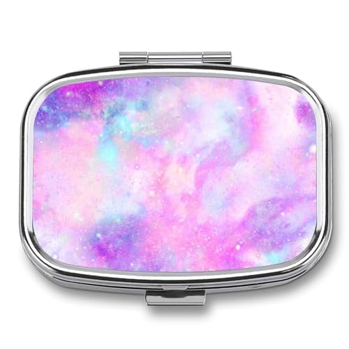 ピルケース 薬ケース 大理石柄 ピンク 星空 小物入れパーツボックス携帯サプリメントケース 薬入れ 薬箱 コンパクト 金属 持ち運びに便利 小型 薄型 飲み忘れ防止 薬収納ケース サプリケース ガムケース くすりいれケース ドラッグ箱 ミニ薬箱 四角いケー