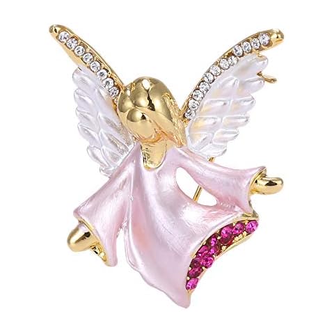 Connie Cloris Women Crystal Angel Brooch Pin (Pink - Angel - A04) Cover