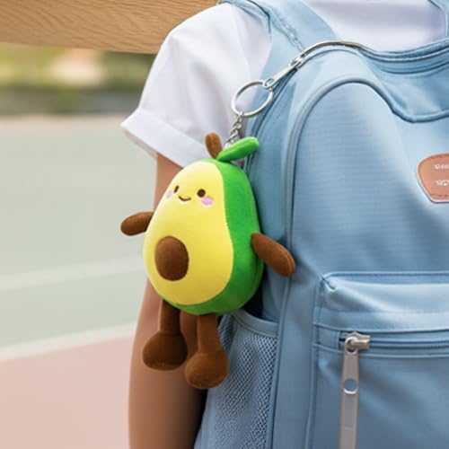 Image of Mirada Avocado Keychain Soft Plush Toy - 11cm |Cute Adorable Green Stuffed Mini Keyring for Kids, Boys & Girls | Super Soft Cuddly Plush Accessory Bag Charm