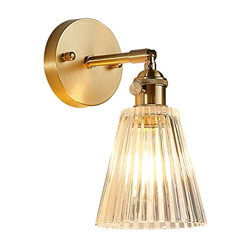 TTDGYYXW Lámpara Colgante, lámpara de Pared de Cristal, lámpara de Pared de Metal, Accesorio de iluminación de Pared, Aplique de Pared con Casquillo E14 para Dormitorio, Pasillo, Sala de Estar,
