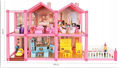 COSMOLINO Puppenhaus mit Zubehör, Dollhouse, Spielhaus, Puppenstube, Dollhouse Zubehör, für's Kinderzimmer, Dollhouse… – Bild 4