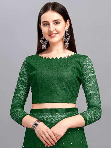 Image of LOROFY Women's Brasso Net Saree With Blouse