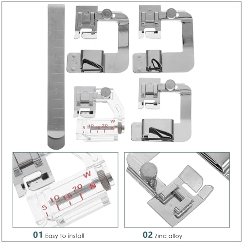 Set de 5 pies prensatelas metálicos para máquina de coser miniatura 3