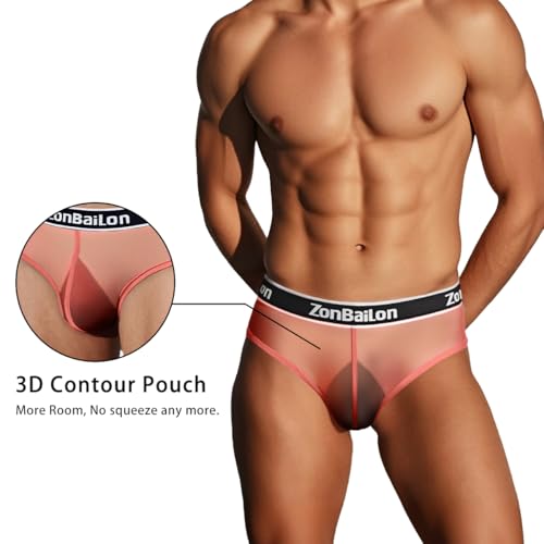 Men's Mesh See Through Briefs Underwear Sexy Transparent Sheer Briefs Ultra Thin2
