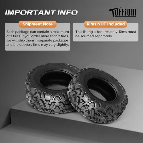 Image of TUFFIOM 24x10-11 ATV Tires Set of 2 for All Terrains, Mud Sand Off-road ATV UTV Tire for Trail Vehicles and Golf Carts, 6 PR, Deep Tread, Tubeless
