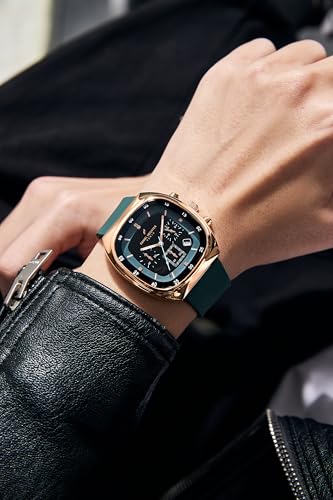 Image of Daniel Hechter Paris Bercy Collection Modern Multi Functional Watch for Men with Square Dial and Silicon Band-DHM1001