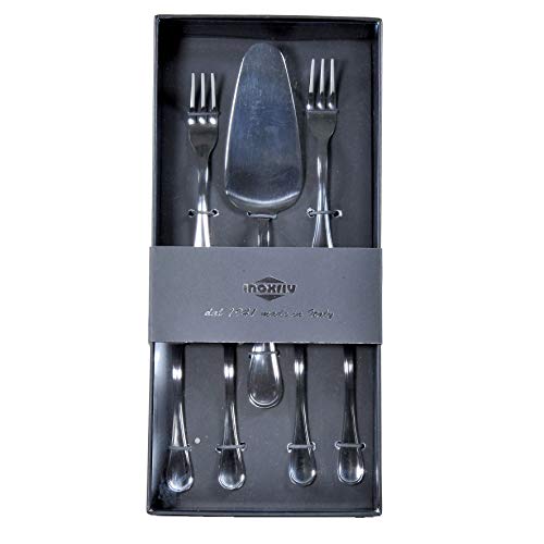 inoxriv Linea Cucina - Set Posate tavola Dolce York VETRINA Confezione da 7 Pezzi